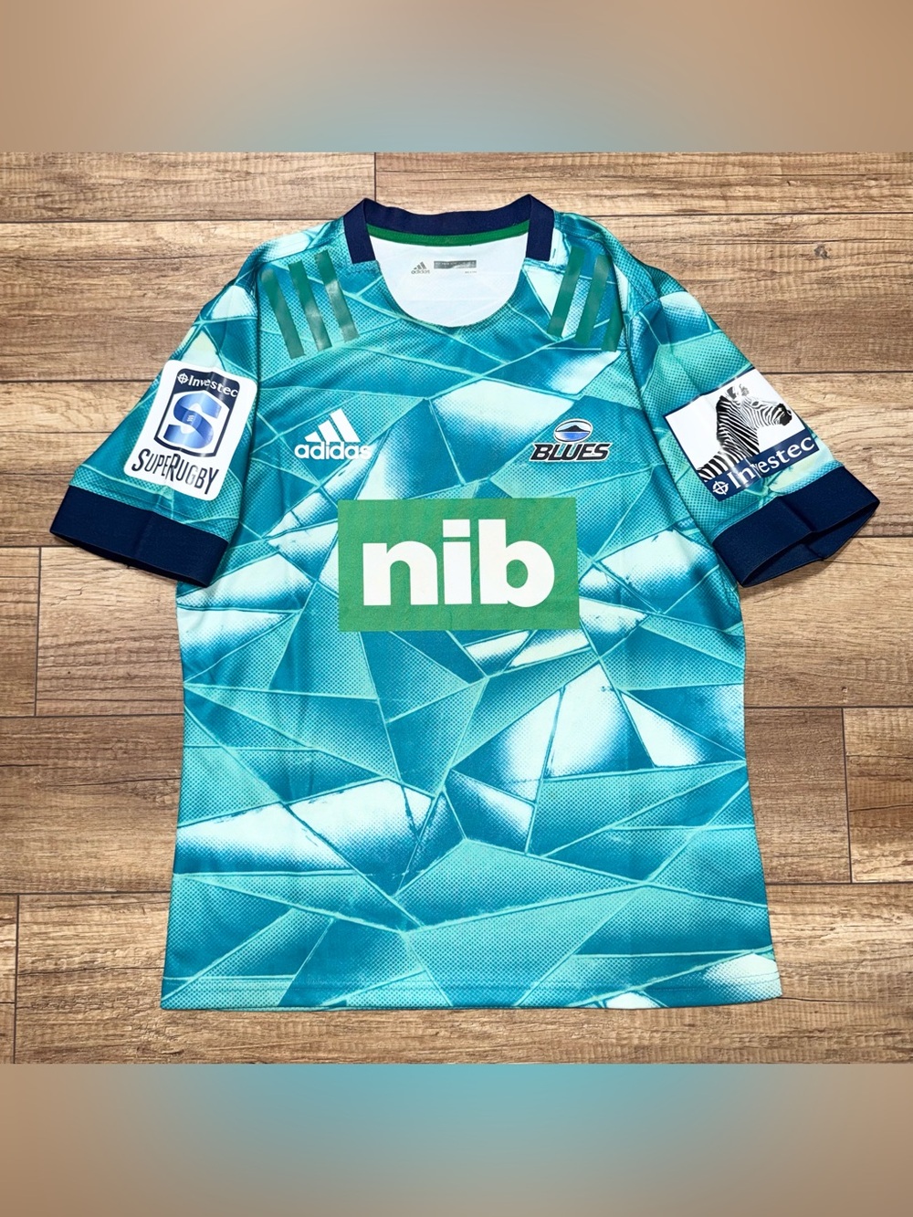 Auckland Blues Rugby Union Adidas Heavyweight Super Rugby Jersey Adult L